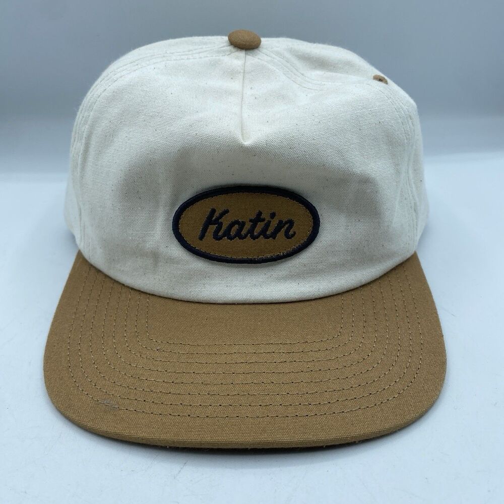Katin Roadside Canvas Hat Snapback Adjustable Brown Ivory Cap Surf Outdoor Logo